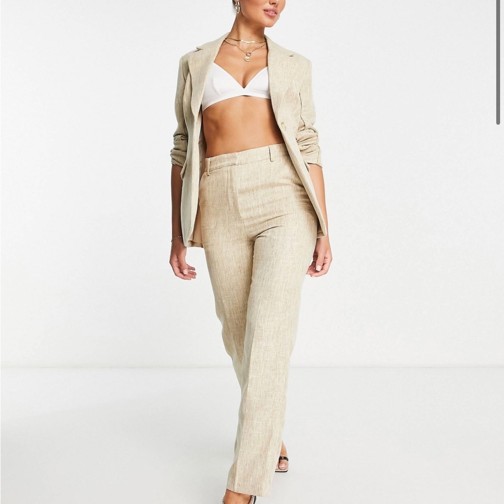 NA-KD X Femmeblk tailored pants in beige
